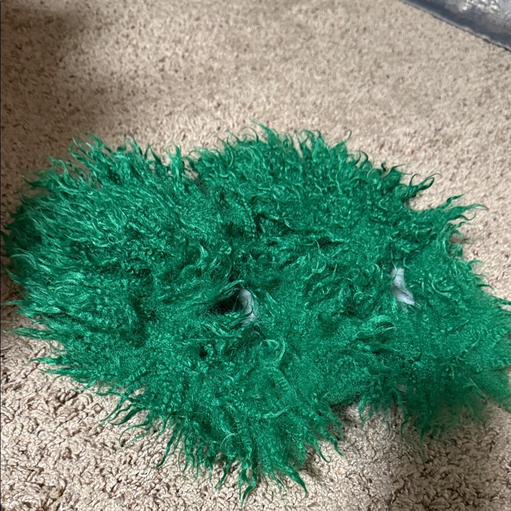 Green Fuzzy Slippers